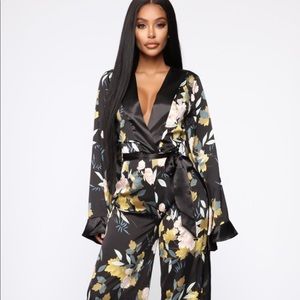 Rooting For You Floral Jumpsuit - Black/Combo